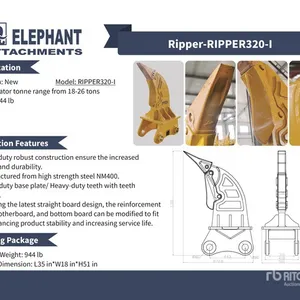 2025 Elephant RIPPER320-I Excavator Ripper - Fits Excavator 18 - 26 ton (Unused)