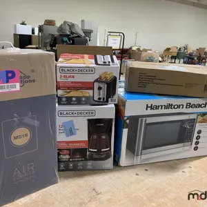 Hamilton Beach Microwave, Air Purifier, Non-Stick Frying Pans, Black + Decker Coffee Maker and Black + Decker Toaster
 UNRESERVED