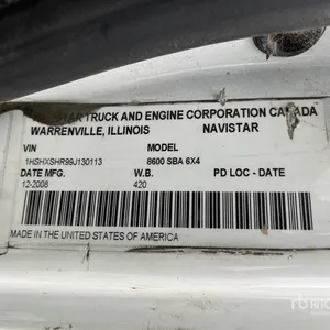 2009 International 8600 6x4 Water Truck