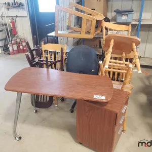 Assorted Chairs, Desk, Shelf and Table Bottom
 UNRESERVED