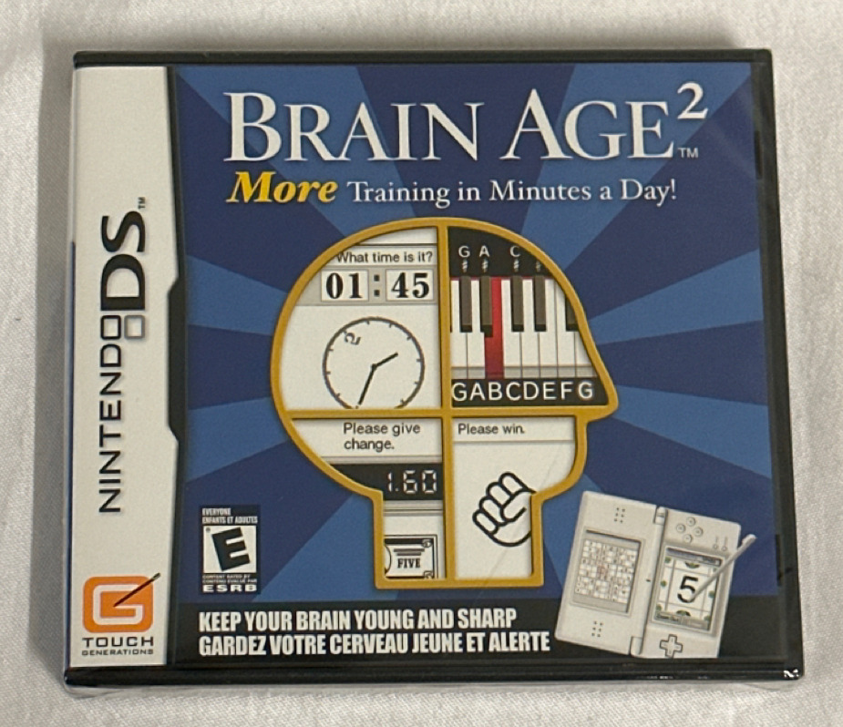New Sealed Brain Age 2 More Training in Minutes a Day Nintendo DS 2007