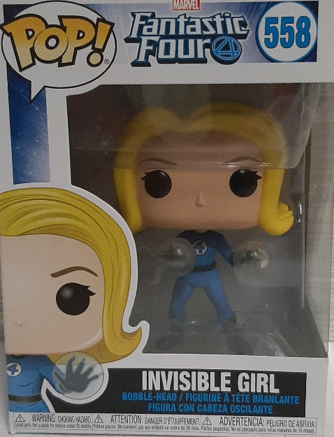 As New Marvel Fantastic Four Invisible Girl Funko Pop Bobble Head Figurine #558