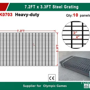Quantity of (10) 2025 KJ K0703 3 ft x 7 ft Steel Grating (Unused)
