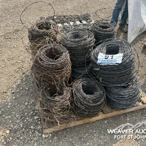 QTY OF USED ROLLS OF BARBED WIRE
