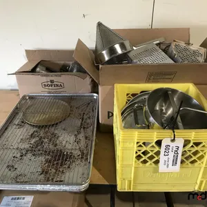 Metal Sheet Pans, Shedder, Sifter, Inserts, Deep Fryer Strainers, Mugs and Misc.
 UNRESERVED