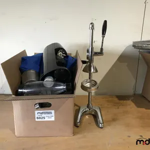 Soda Stream, w/ Bottles, Mix Cups, Cutlery Drying Cups, Wood Dough Roller, Dough Cutter, Kitchen Aid Pasta Roller, Hand Juicer and Misc.
 UNRESERVED
