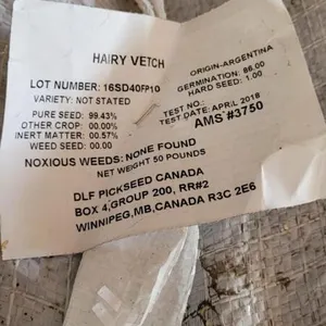 50lbs bag of Hairy Vetch seed