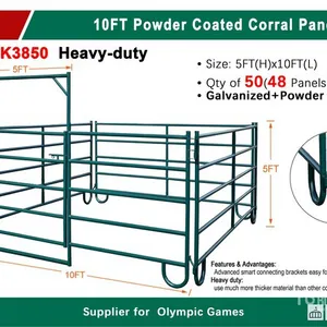 Quantity of (50) 2025 KJ K3850 10 ft Powder Coated Corral Livestock Panel (Unused)