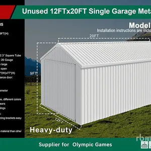 2025 KJ K1220 12 ft x 20 ft Metal Garage (Unused)