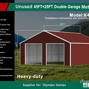 2025 KJ K4525G 25 ft x 45 ft Double Garage Metal Storage Building (Unused)