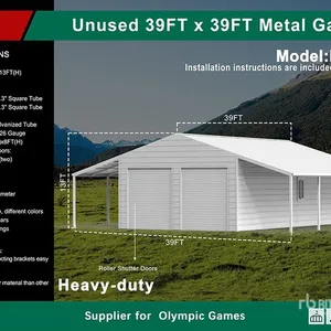 2025 KJ K3939 39 ft x 39 ft Double Garage Metal Storage Building (Unused)