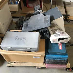 Canwood Lazer Pointer, Assorted Saw Blades, Tool Setting Gauge, Bosch Drill, Jig Saw, DeWalt Drill Kit, Belt Sander and Misc.  
 UNRESERVED