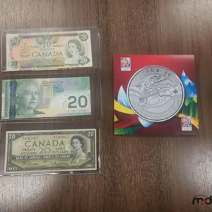 Canada 1954, 1979 & 2004 $20 Banknotes & 2015 $20 World Cup .999 Silver Coin
 UNRESERVED