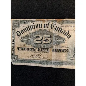 ^ Dominion of Canada Twenty Five Cent Bill - 1900