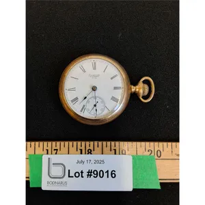 ^ Antique Waltham Watch - Hunting Style Bartlett Model Pocket Watch - Runs