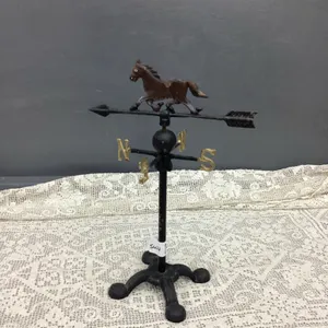 SMALL CAST TABLETOP WEATHERVANE  WITH HORSE