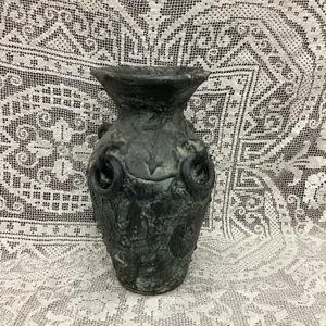 POTTERY VASE W/ RAISED DETAILING