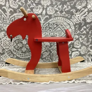 RED WOOD ROCKING MOOSE