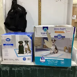 (2) BOXES PUPPY PADS, DOG BACKPACK