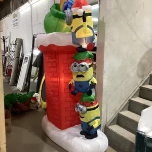 (2) BLOW-UP MINION CHRISTMAS DECOR -