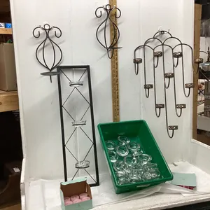 CANDLE HOLDERS - METAL AND GLASS, PARTYLITE TEA LIGHTS
