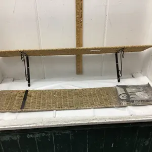 2 WICKER SHELVES - WALL MOUNT WITH METAL BRACKETS