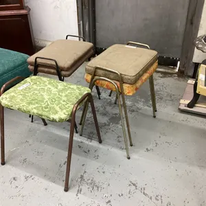 5 STACKING STOOLS - UNMATCHED