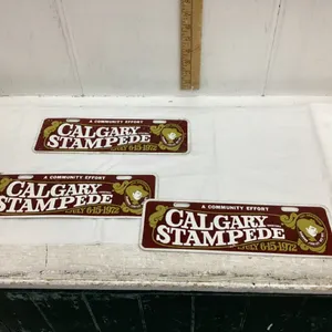3 CALGARY STAMPEDE 60TH ANNIVERSARY -1972 SMALL LICENSE PLATES