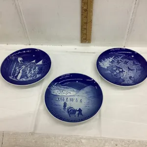 3 DANISH CHRISTMAS PLATES