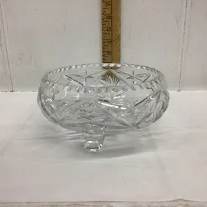 FOOTED CRYSTAL BOWL - PINWHEEL