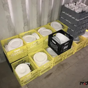 Crates Filled w/ Plates, Coffee Cups and Misc. Dishes
 UNRESERVED