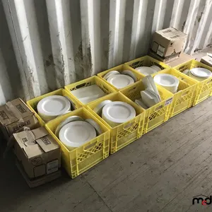 Crates Filled w/ Plates and Misc. Dishes
 UNRESERVED