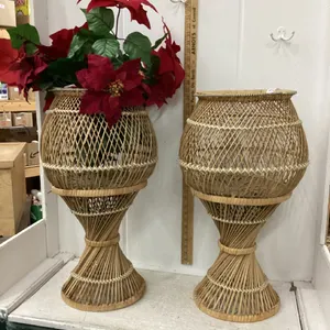 (2) WICKER PLANT HOLDERS