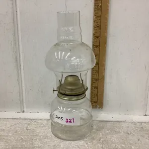 CLEAR GLASS OIL LAMP - UNIQUE SHAPE