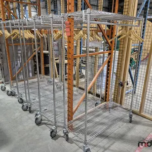 (6) Uline Rolling Metal Racks w/ Clothes Hangers
 UNRESERVED