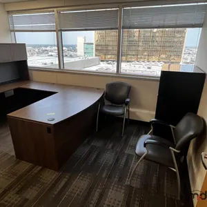 U-Shaped Desk w/ Bookshelf and Filing Cabinet
 UNRESERVED
