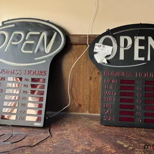 (2) Newton Open/Business Hours Signs
 UNRESERVED