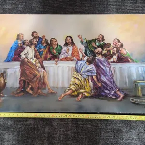 "The Last Supper" Oil On Board Religious Art 40W