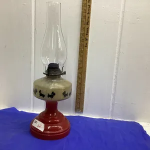 BANNER RED AND WHITE SCOTTIE DOG OIL LAMP