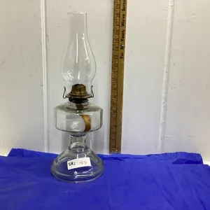 CLEAR OIL LAMP - APPROX 18” TALL