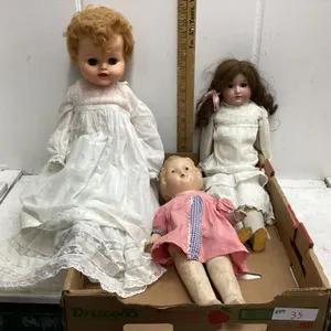 3 VERY OLD DOLLS