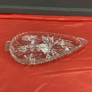 PINWHEEL CRYSTAL DIVIDED PICKLE DISH