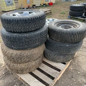 Seven assorted 15 inch tires and rims