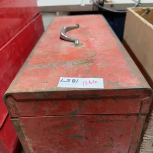 Red toolbox with contents