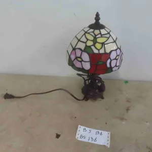 Table Top Lamp with Stained Glass Shade 