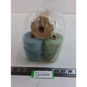 .(4) Spools of Blue/Green/Brown Yarn