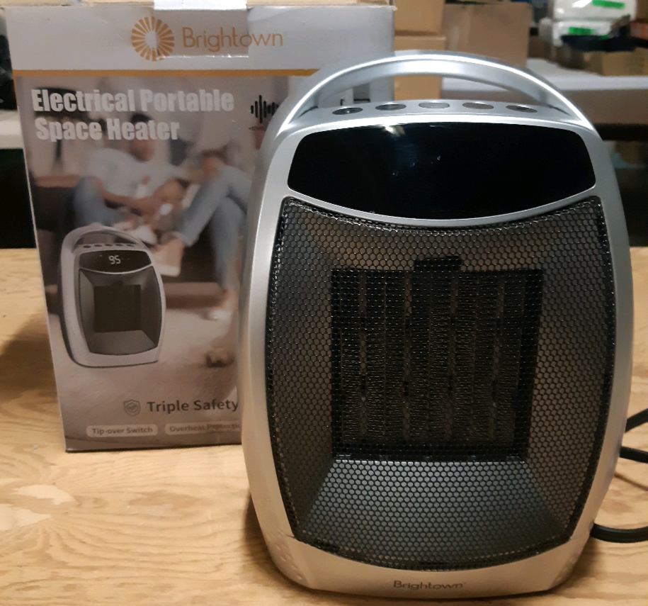 New Tested Brightown Electric Portable Space Heater With Triple Saftey Protection and Electronic LED Display ( Plug In )