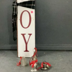"JOY" SIGN ON WOOD AND CALGARY STAMPEDE BELL COLLECTION