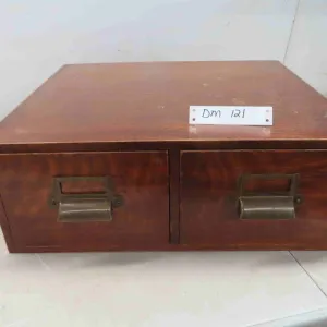 Antique Wood Dowelle Drawer Index File Cabenet 7x17x19 1/2