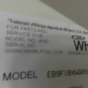 Whirlpool Fridge with Bottom Freezer 66'' x 29'' x 30'' 